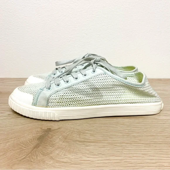 Tretorn Tournament Net Sneakers Size 8.5‎ Mint Green Cotton Mesh Knit Womens - Picture 2 of 9
